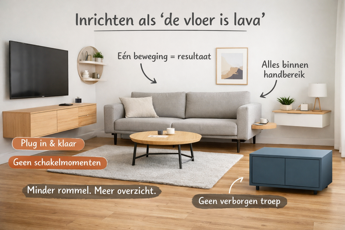 Inrichten volgens het ‘de vloer is lava’-principe: minder drempels, meer flow in je dagelijks leven